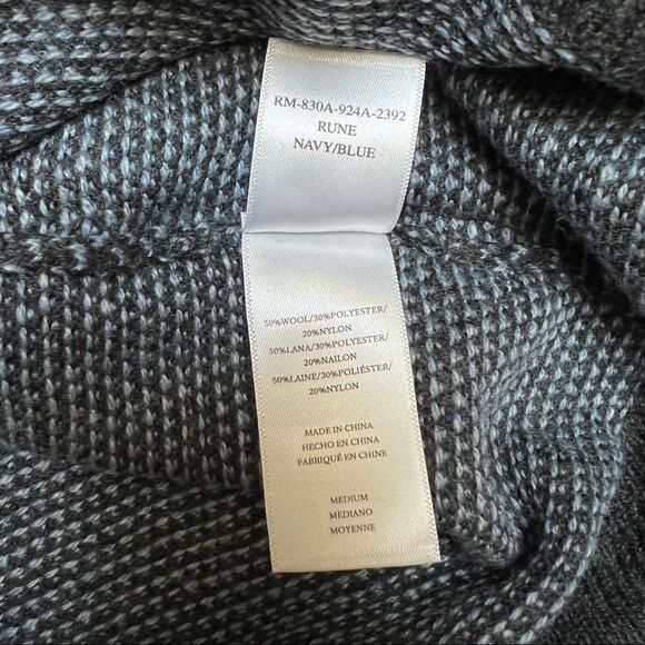 Rails Men’s Lightweight Wool Blend Rune Sweater in Navy Medium - Picture 10 of 12